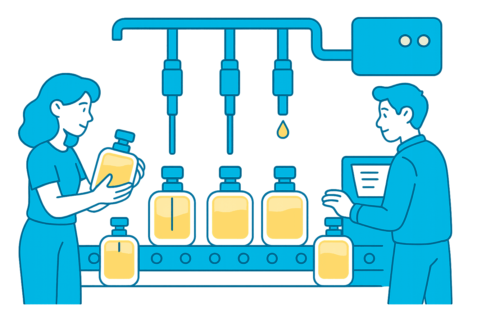 Parfümabfüllung in der Produktion